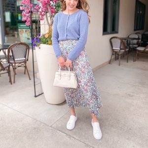 Mohair blue button up cardigan